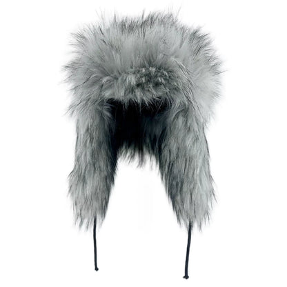 Fashion Fluffy Popular Russian Female round Cap Faux Fur Hats Winter Hats for Women Faux Raccoon Fur Beanies Faxu Fox Bomber Hat