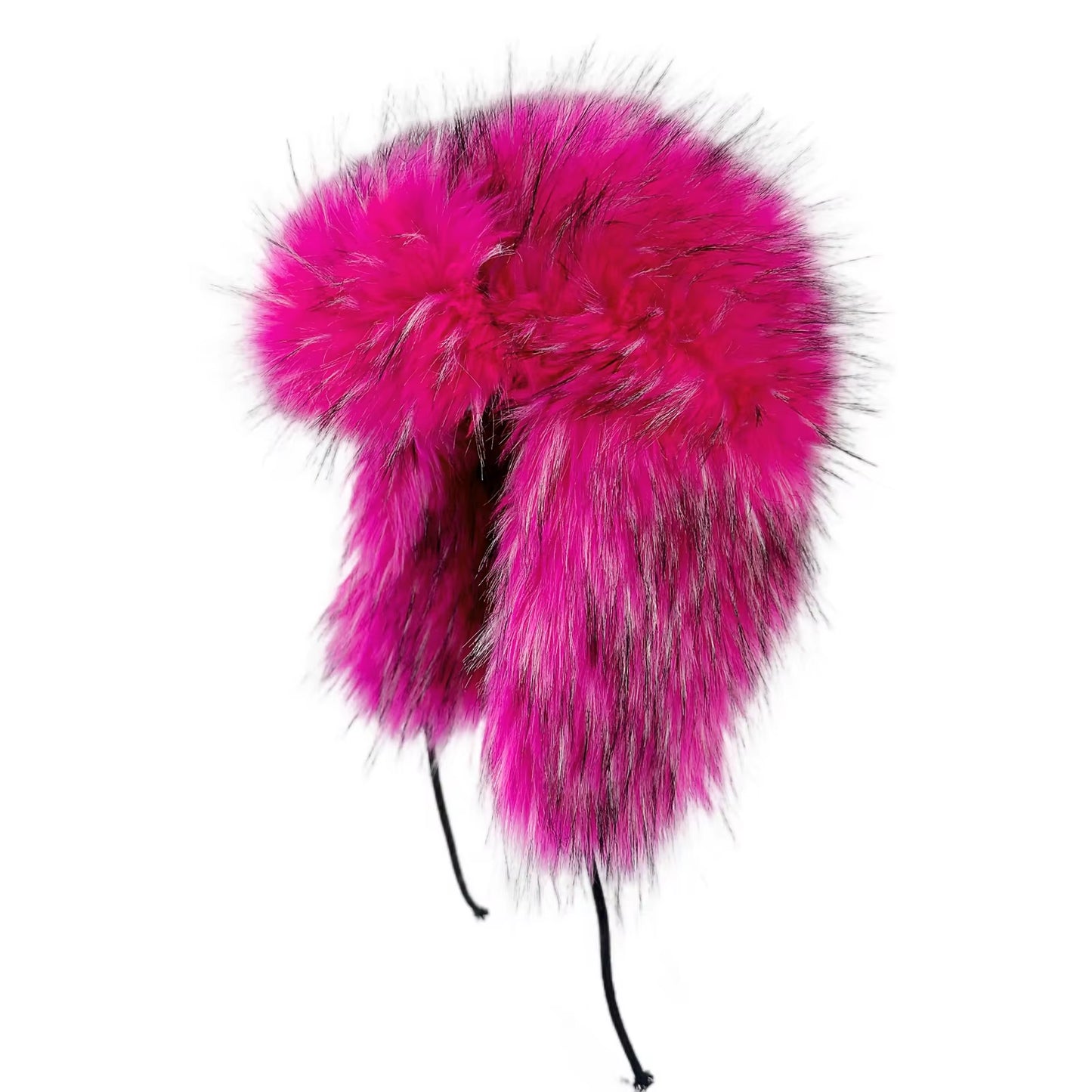 Fashion Fluffy Popular Russian Female round Cap Faux Fur Hats Winter Hats for Women Faux Raccoon Fur Beanies Faxu Fox Bomber Hat