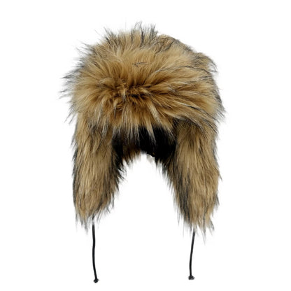 Fashion Fluffy Popular Russian Female round Cap Faux Fur Hats Winter Hats for Women Faux Raccoon Fur Beanies Faxu Fox Bomber Hat